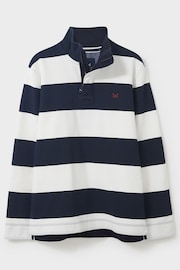 Crew Clothing Stripe Padstow Cotton Piqué Sweatshirt - Image 4 of 4