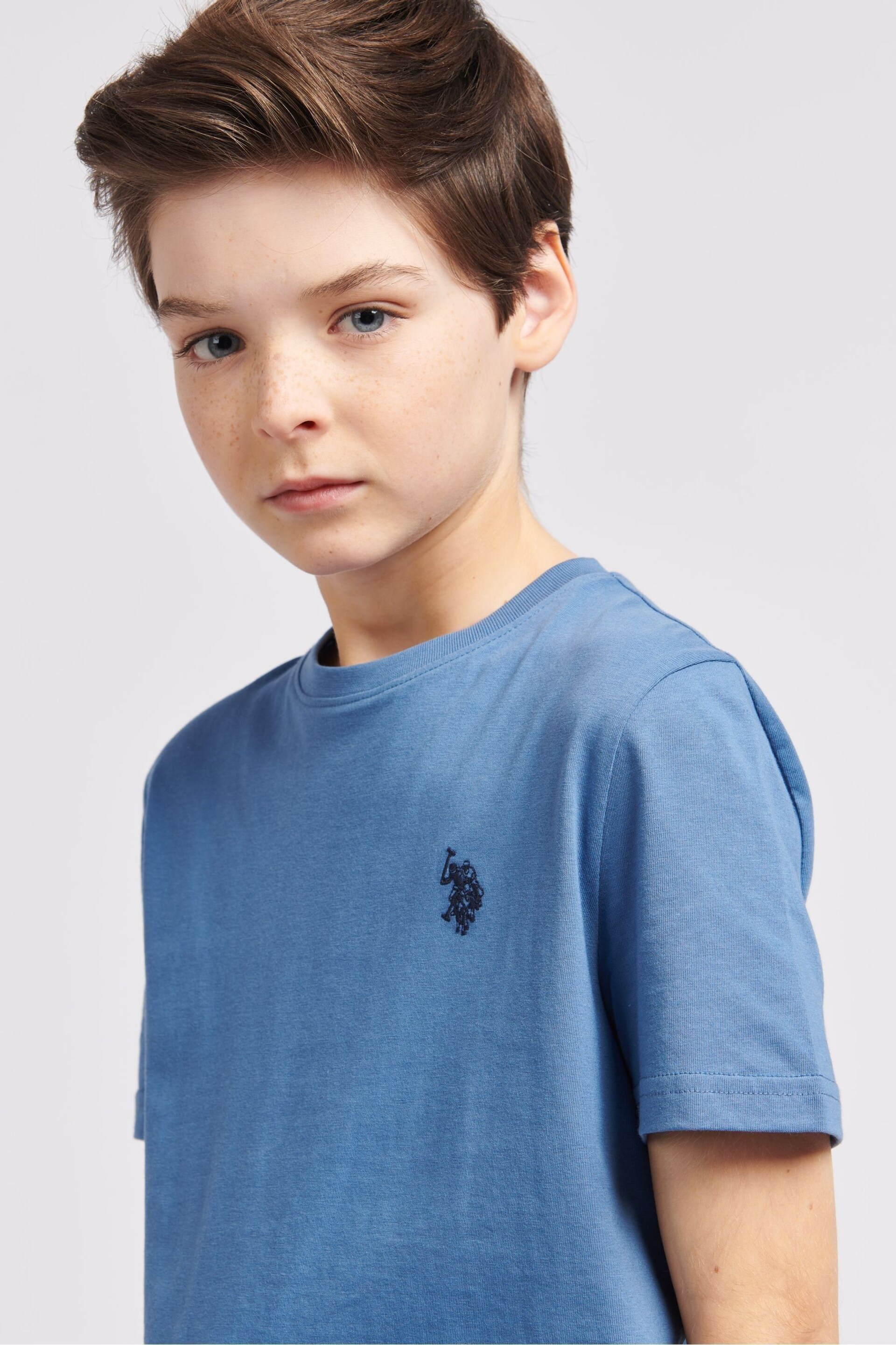 U.S. Polo Assn. Boys Blue Double Horsemen T-Shirt - Image 4 of 7