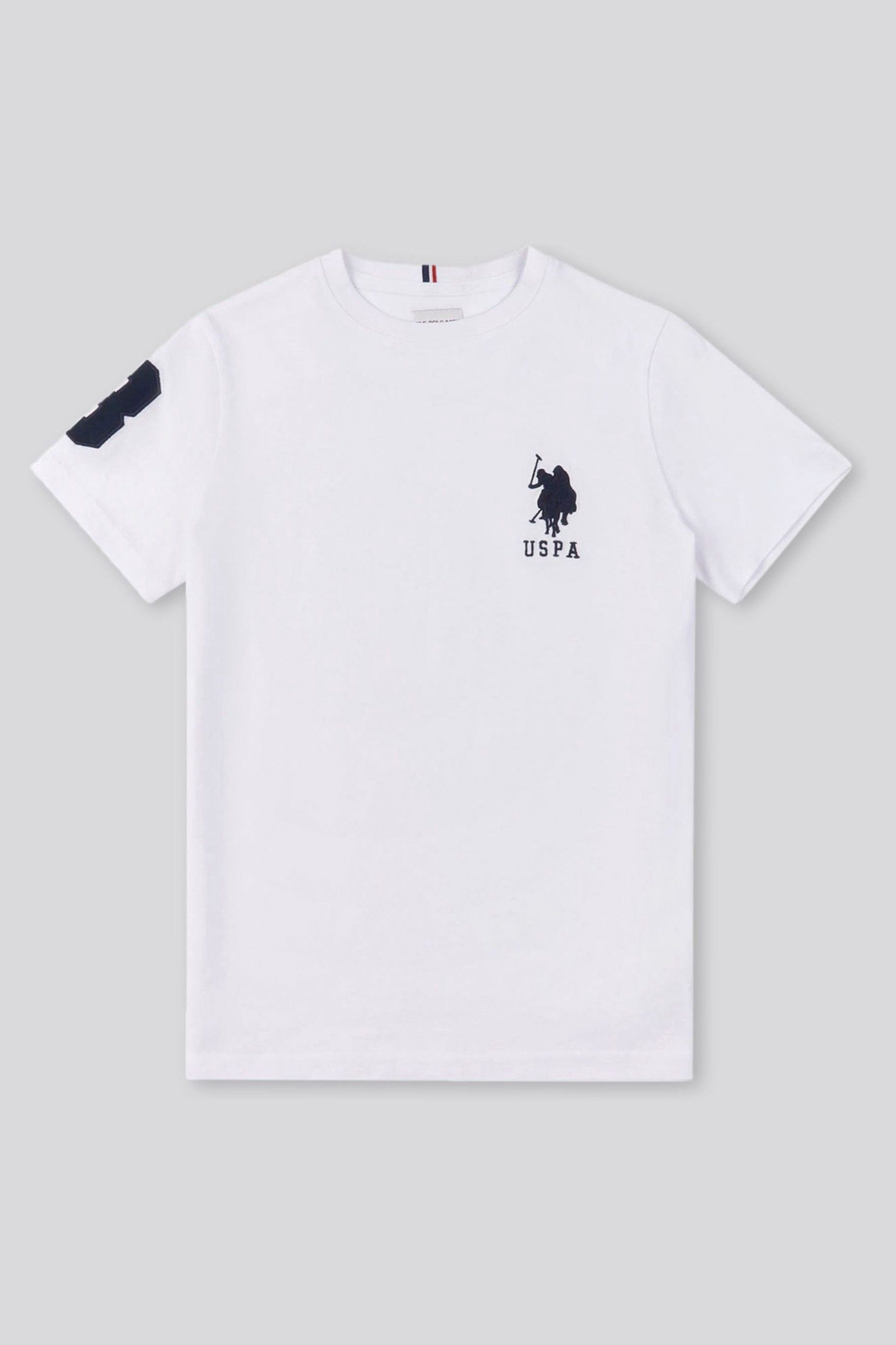 U.S. Polo Assn. White Boys Player 3 100 Cotton T Shirt