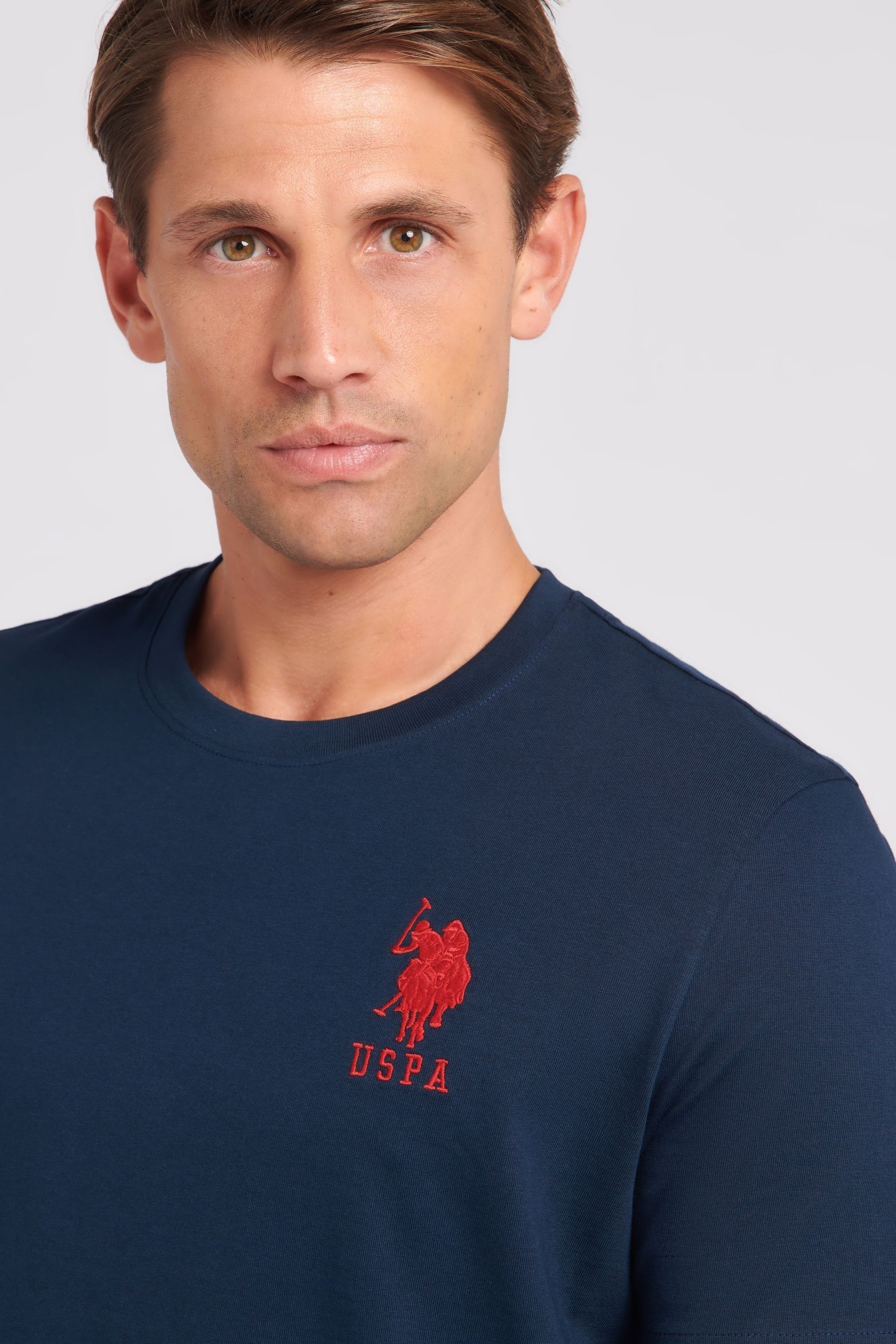Kaufe Sie Marineblau blau U.S. Polo Assn. Regular Fit Mens 100 Cotton Player 3 T Shirt bei Next Deutschland