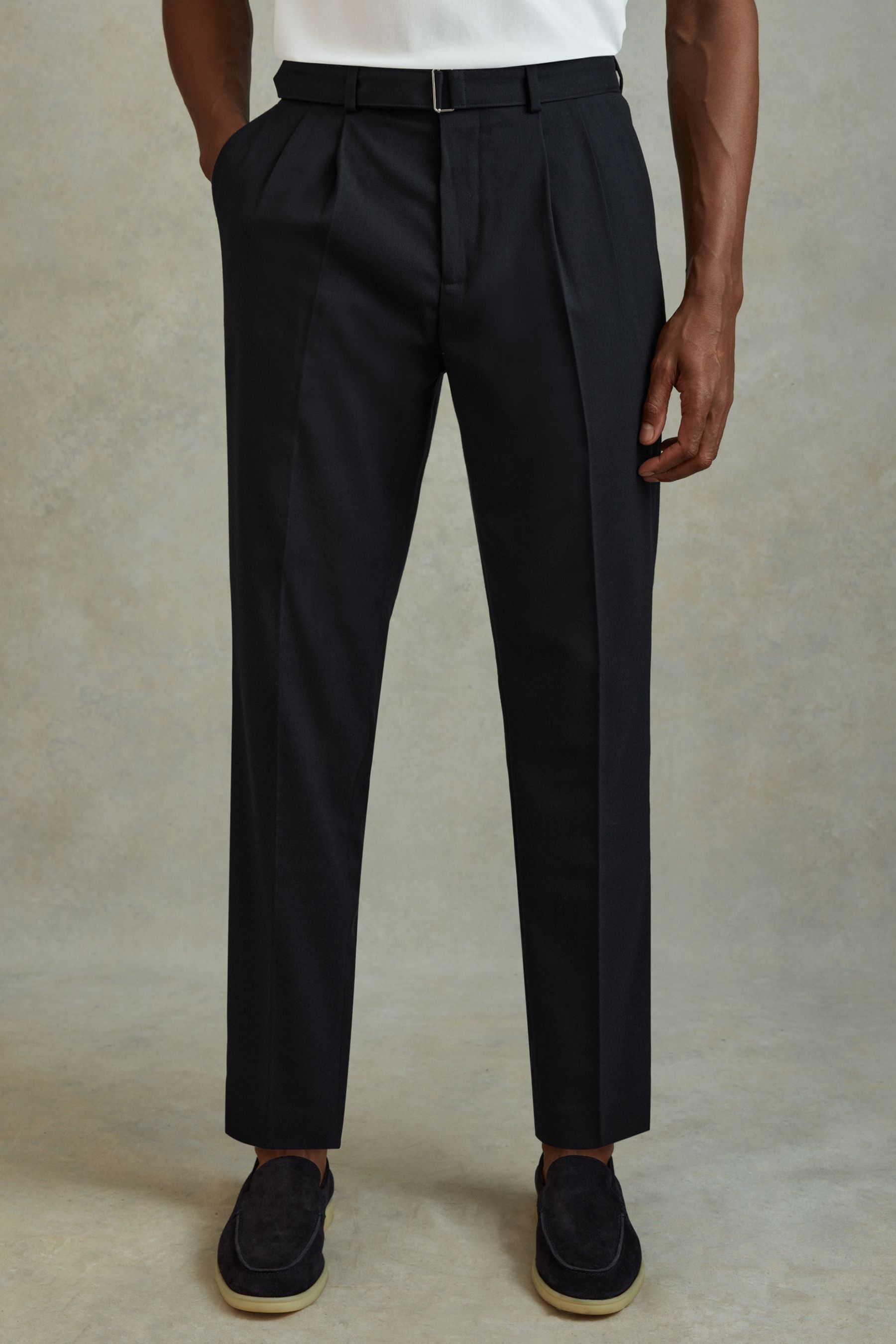 Next navy cropped trousers hotsell