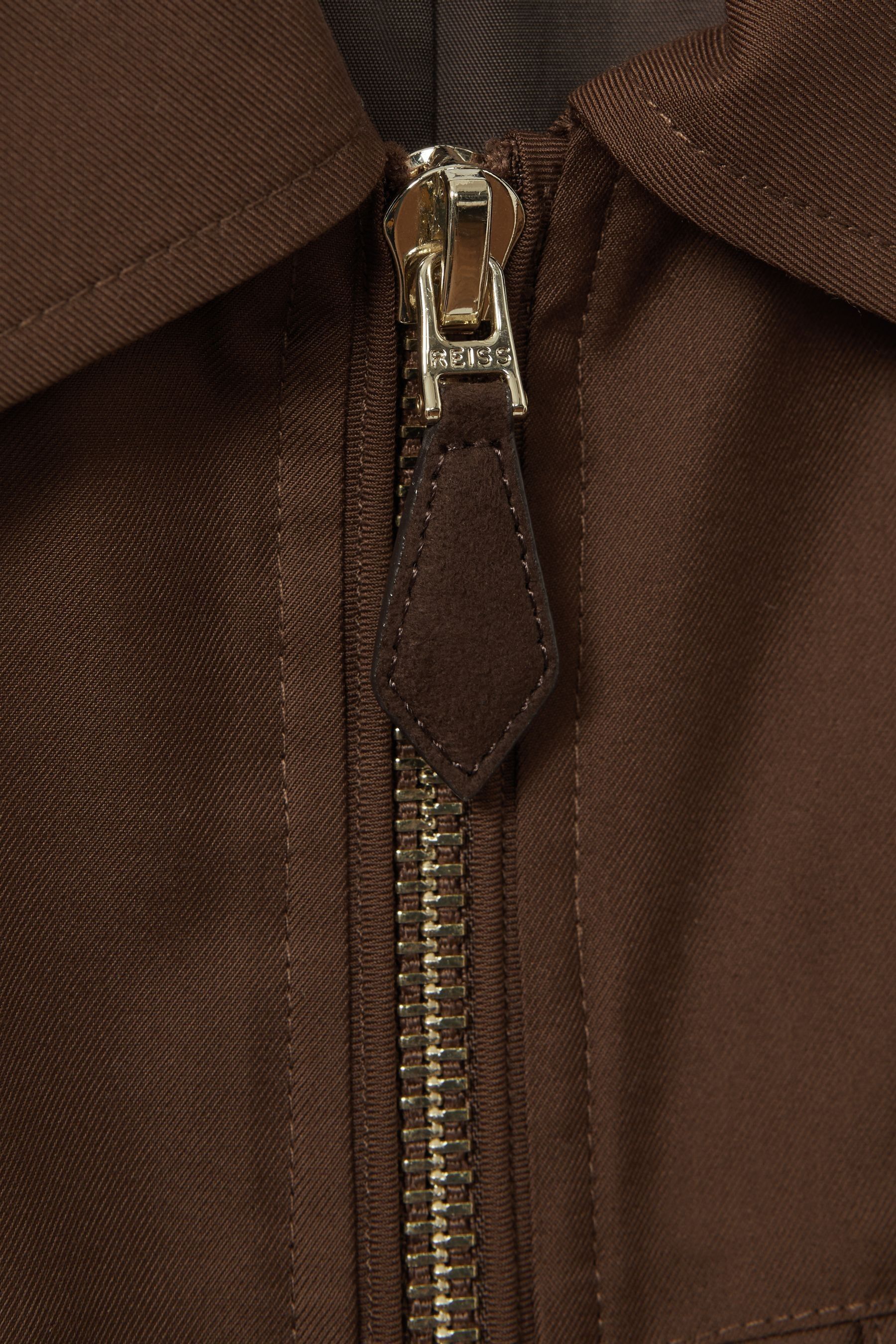 Buy Reiss Tobacco Brown Tucker Nylon Zip Front Jacket from Next France