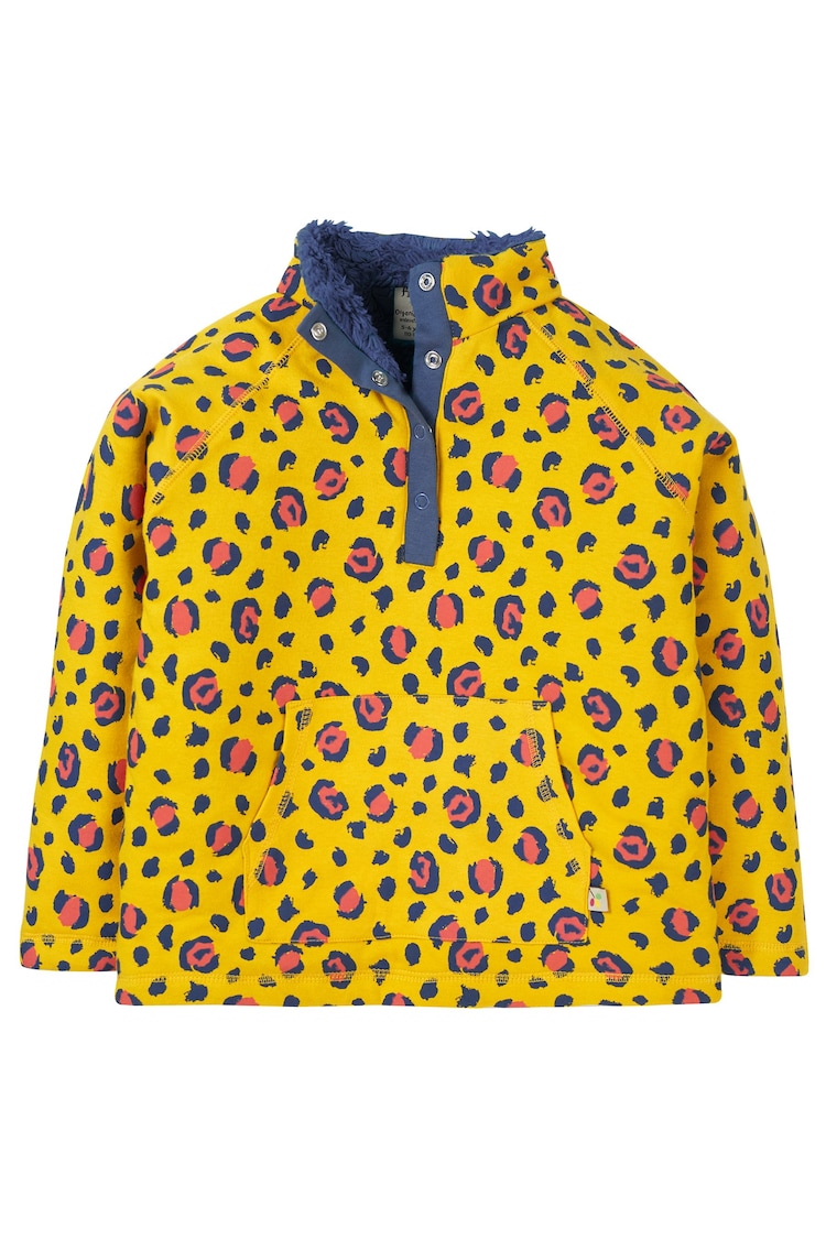 Frugi Yellow Animal Print Raglan Snuggle Fleece - Image 2 of 4