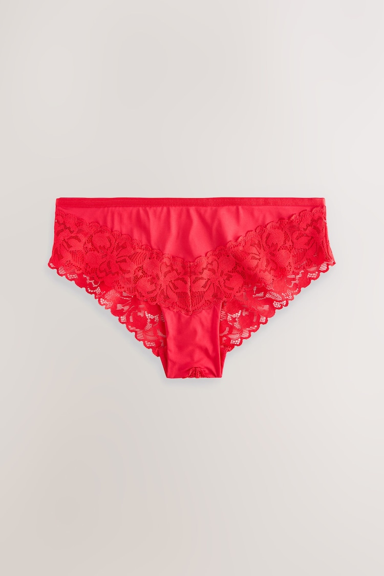 Red/Green Brazilian Floral Lace Knickers 3 Pack - Image 4 of 4