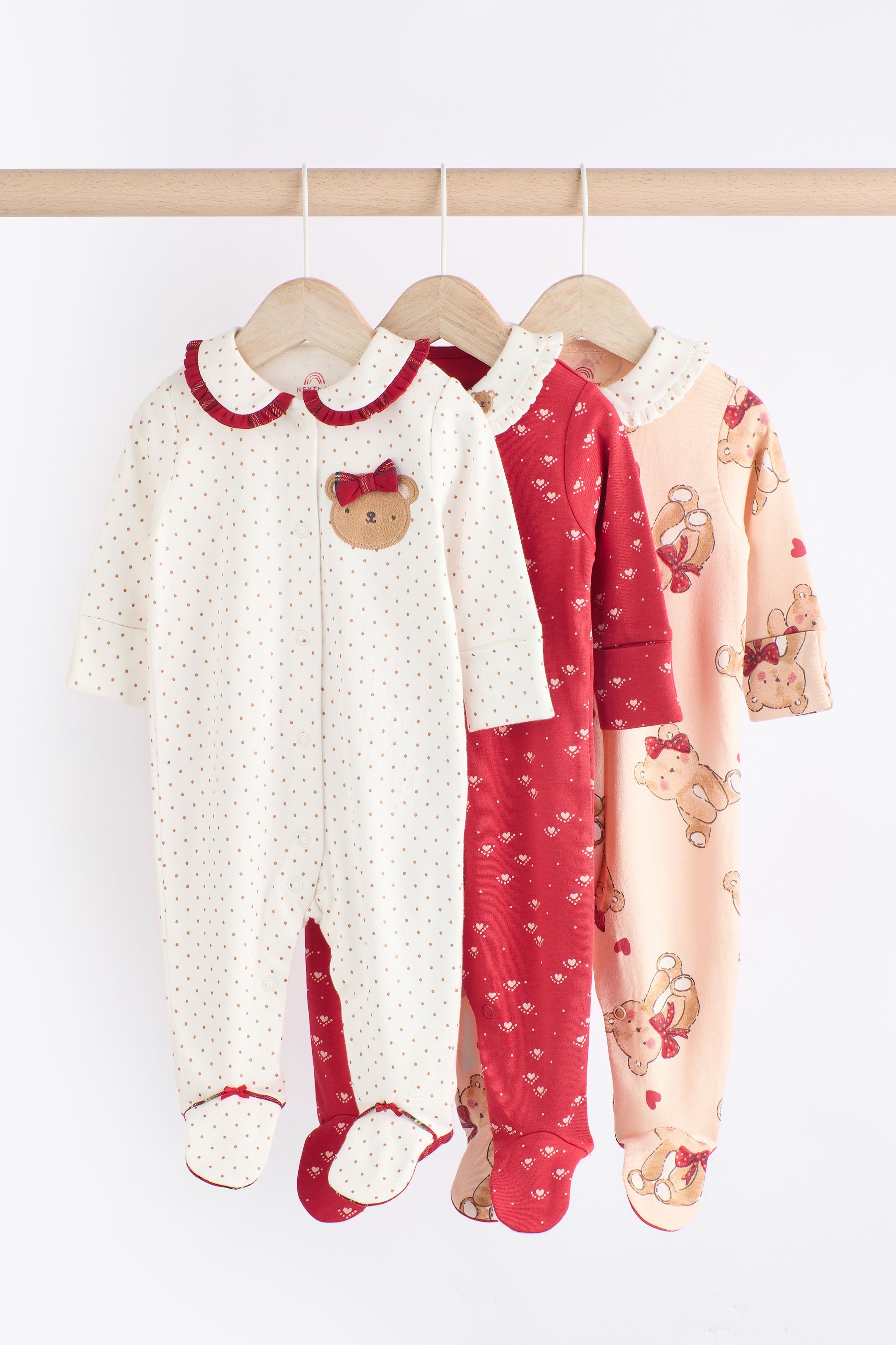 Buy Christmas Bear Baby Sleepsuits 3 Pack 0mths 2yrs Next Ukraine