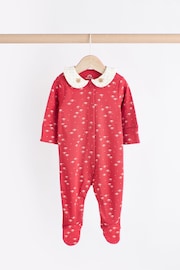 Red/Cream Christmas Bear 3 Pack Baby Sleepsuits (0mths-2yrs) - Image 6 of 12