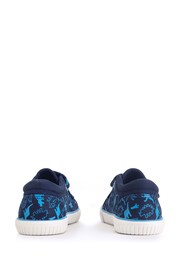 Start Rite Blue Raptor Dinosaur Washable Canvas Double Rip Tape Summer Shoes - Image 4 of 6