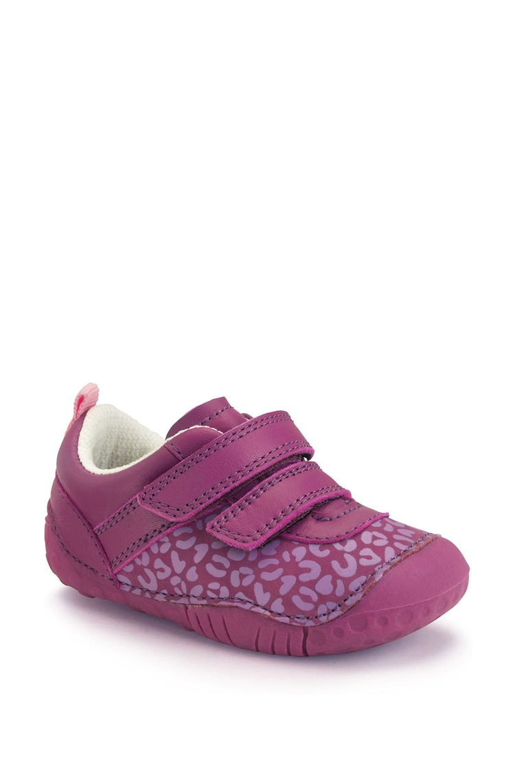 Start-Rite Little Smile Berry Pink Leather Rip Tape Pre-Walker Shoes - Image 2 of 5