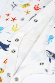 Frugi White Rainbow Sea Footed Sleepsuit - Image 5 of 5