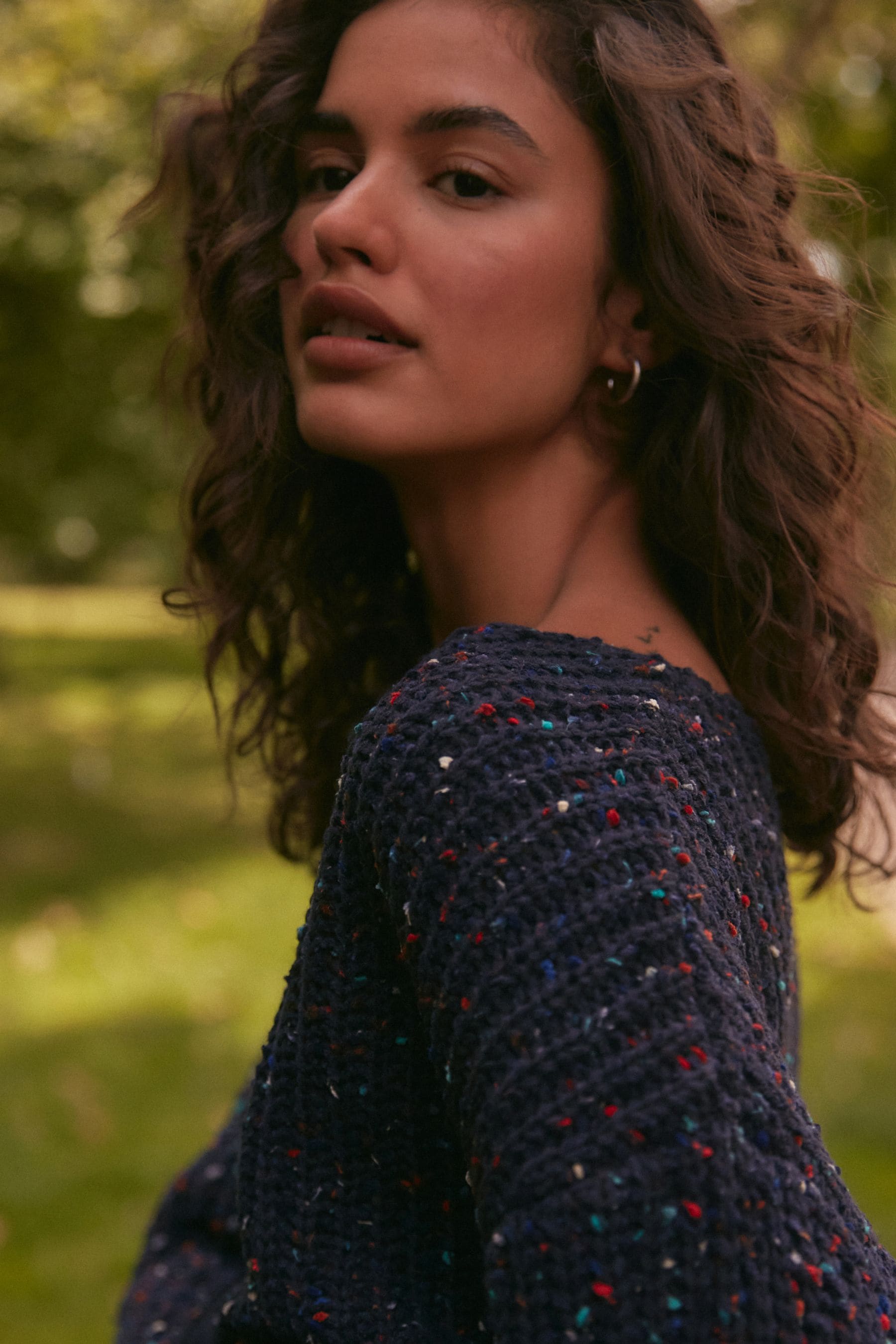 Buy Navy Blue Slouch Off Shoulder Neppy Chunky Knitted Jumper from Next  Georgia