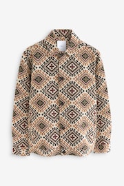 Ecru/Red Pattern Tapestry Shacket Overshirt - Image 7 of 10