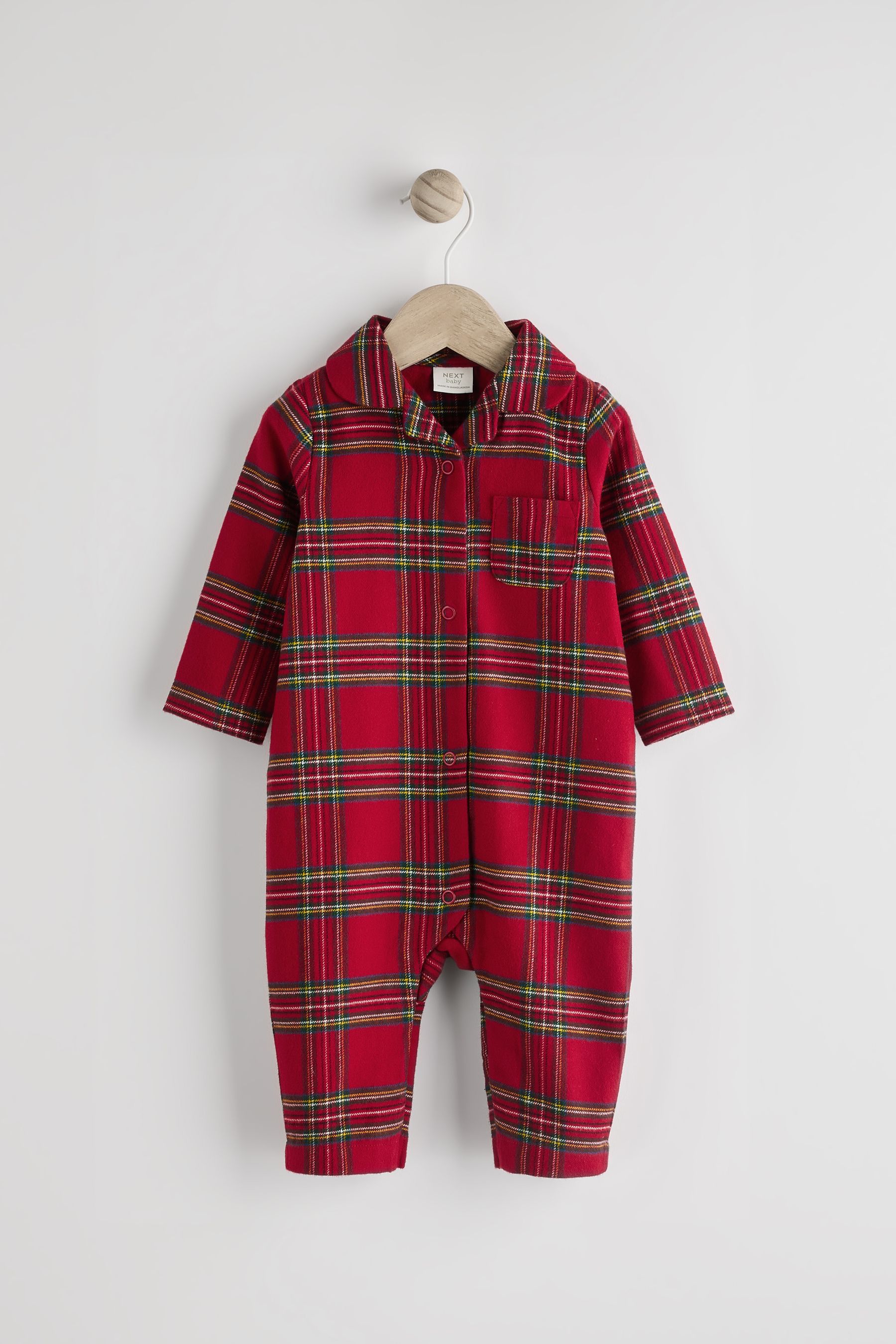 Buy Red Check Baby Matching Family Christmas Flannel Check 100 Cotton Sleepsuit 0mths 3yrs from the Next UK online shop