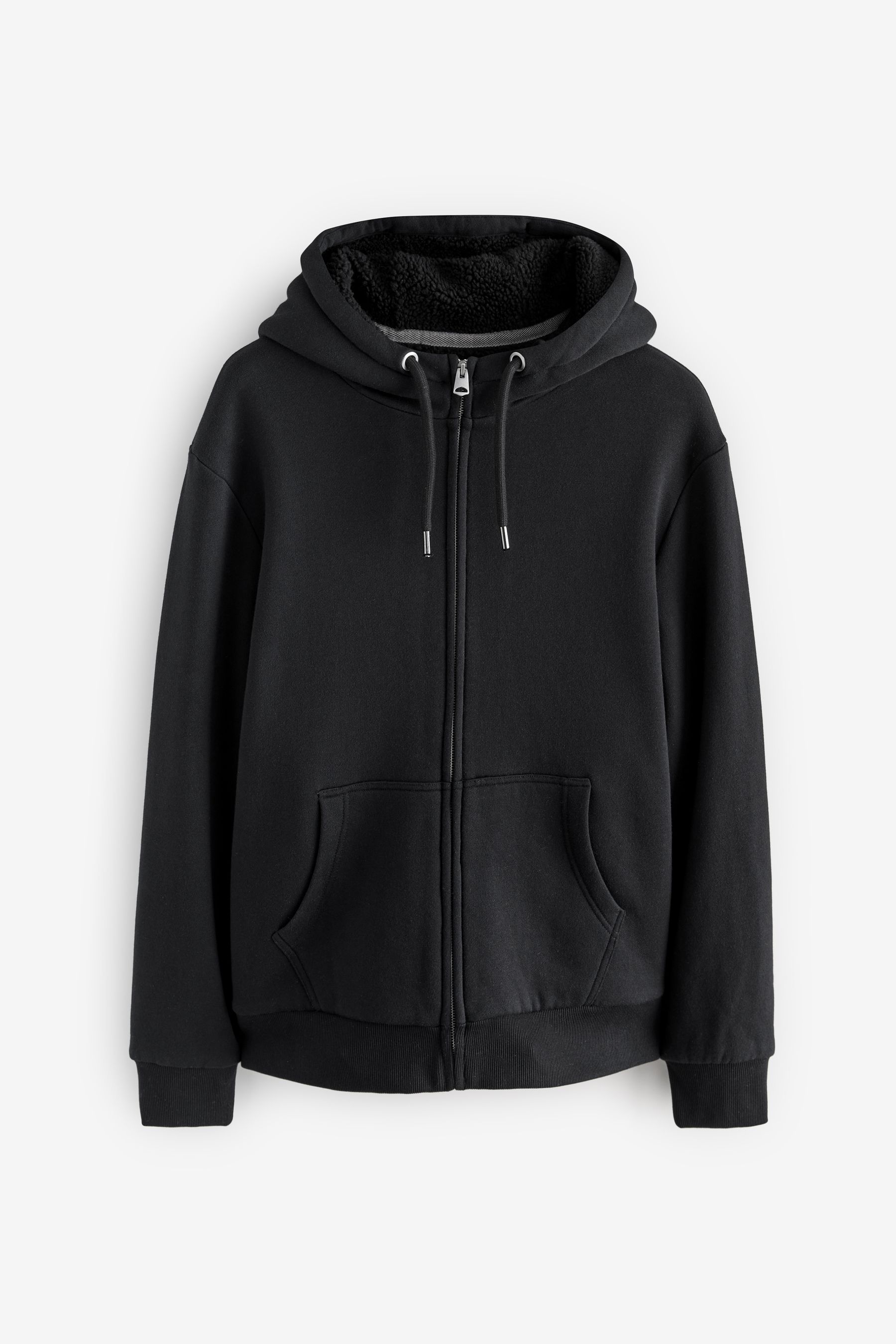 Black borg hooded zip through jacket new arrivals