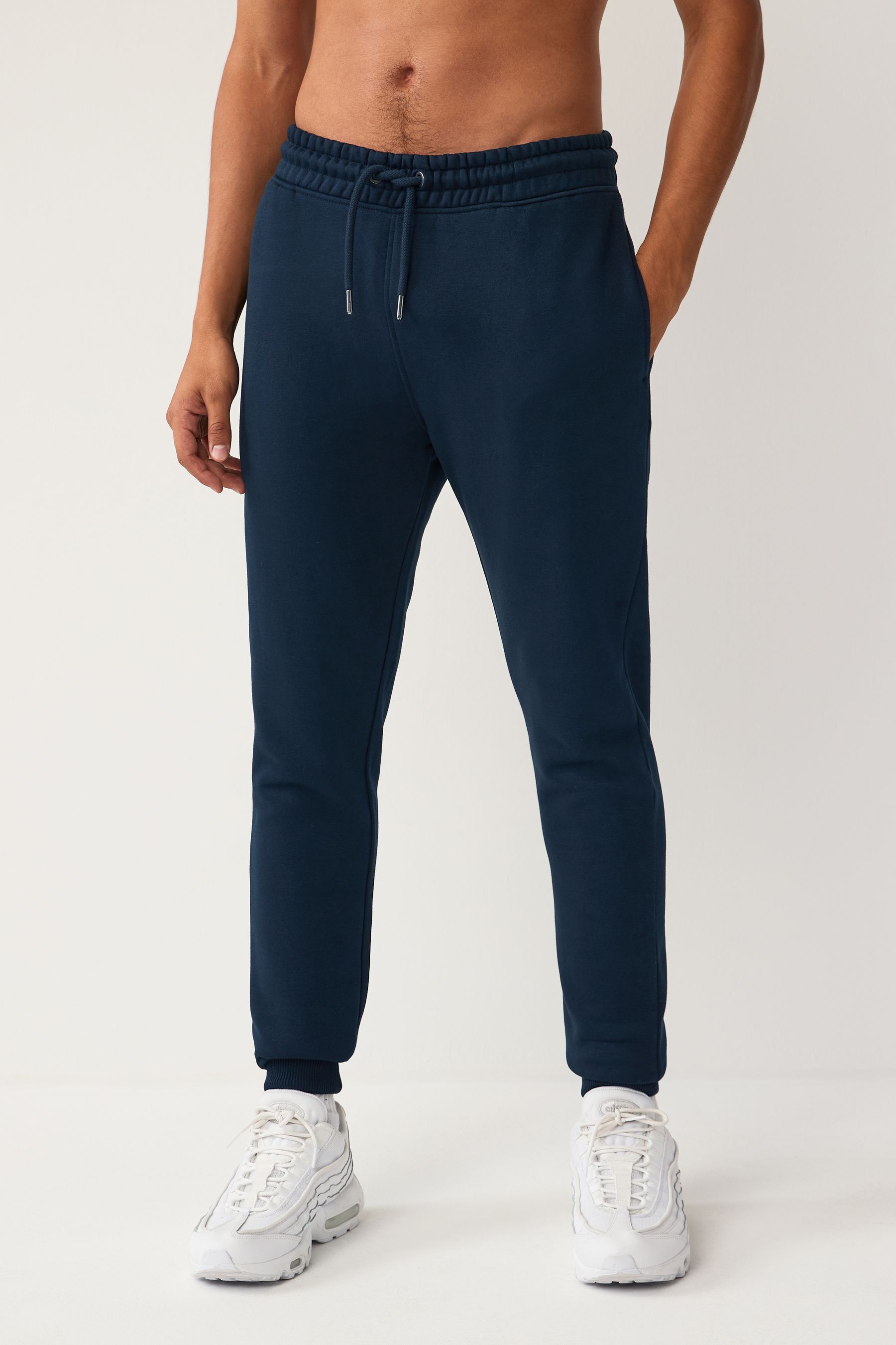 Buy Navy Blue Skinny Fit Cotton Rich Jersey Joggers from Next Kuwait
