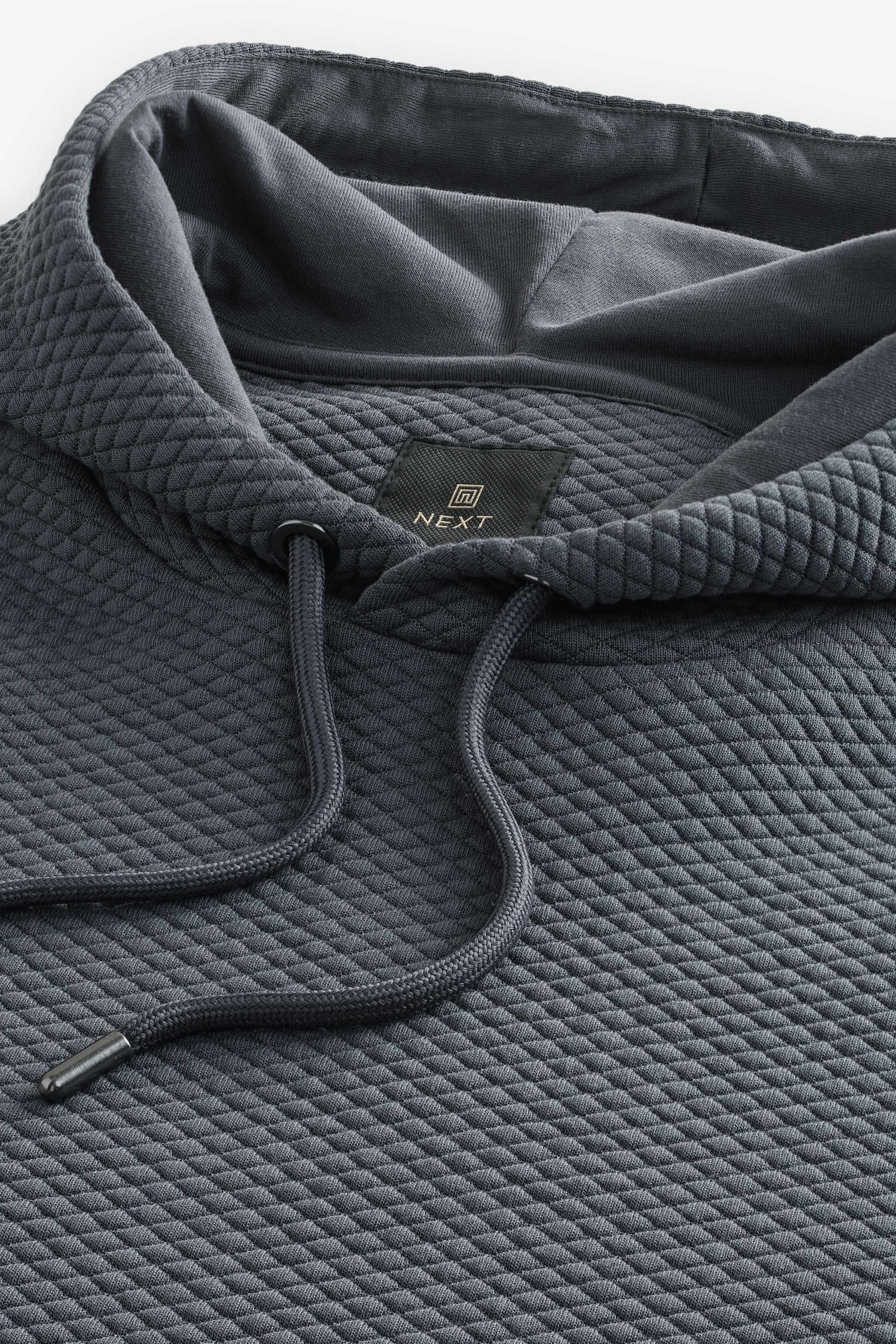 Buy Slate Grey Hooded Textured Overhead Hoodie from the Next UK online shop