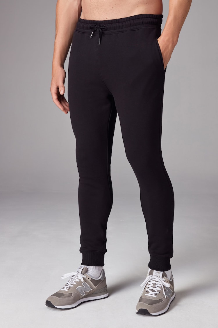 Black Skinny Fit Cotton Rich Jersey Joggers - Image 1 of 9