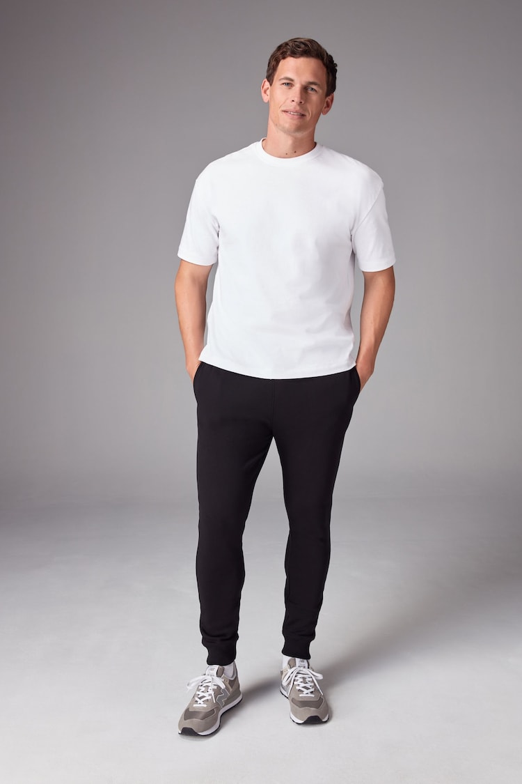 Black Skinny Fit Cotton Rich Jersey Joggers - Image 2 of 9