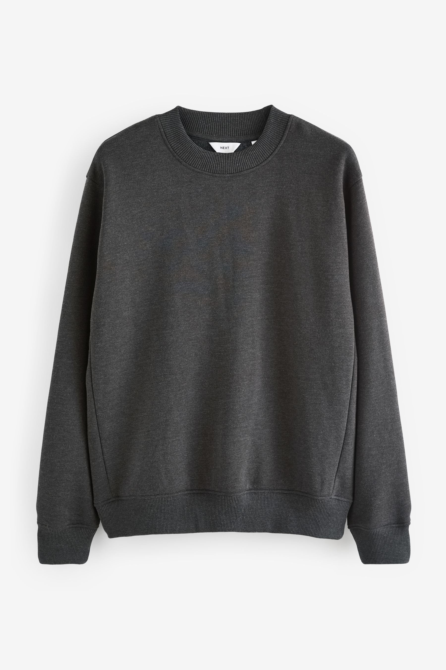 Buy Charcoal Grey Regular Fit Cotton Rich Jersey Crew Sweatshirt from the Next UK online shop
