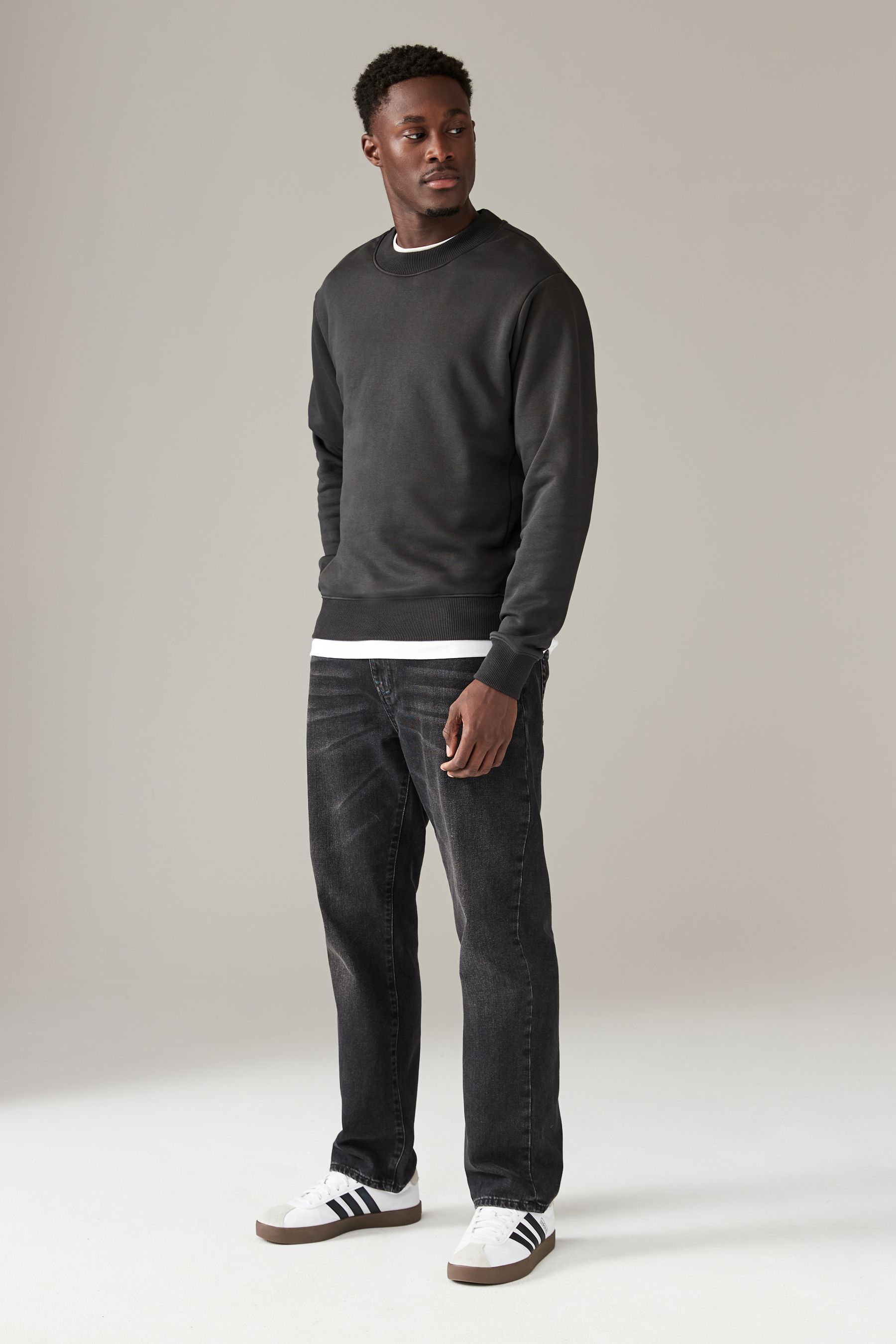 Buy Slate Grey Regular Fit Cotton Rich Jersey Crew Sweatshirt from the Next UK online shop