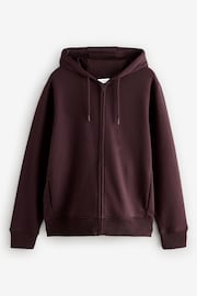 Burgundy Red Premium Cotton-Rich Jersey Zip Through Hoodie - Image 7 of 9