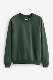 Khaki Green Regular Fit Cotton Rich Jersey Crew Sweatshirt - Image 5 of 7