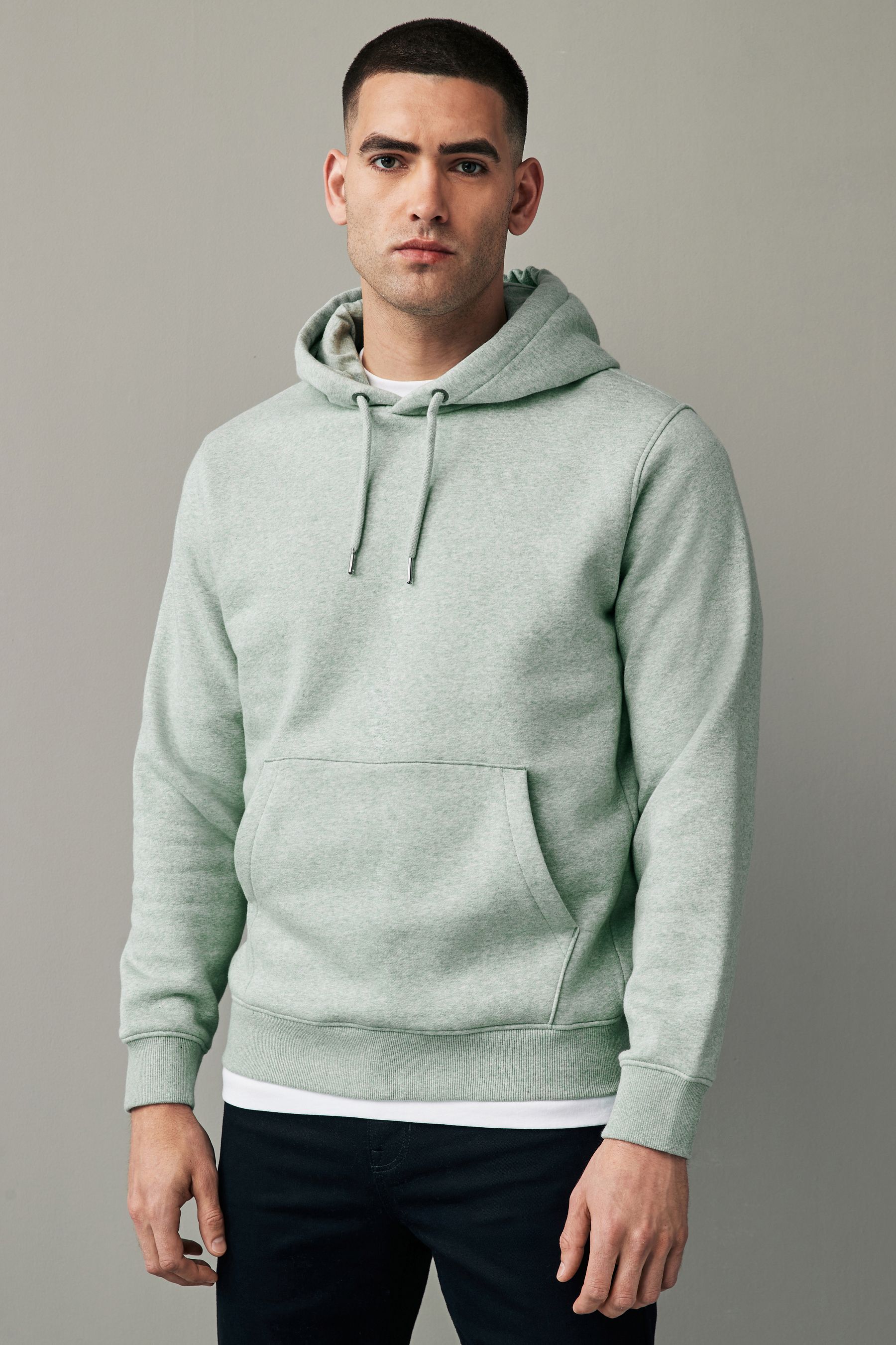 Buy Light Green Regular Fit Cotton Rich Jersey Fabric Hoodie from the Next UK online shop