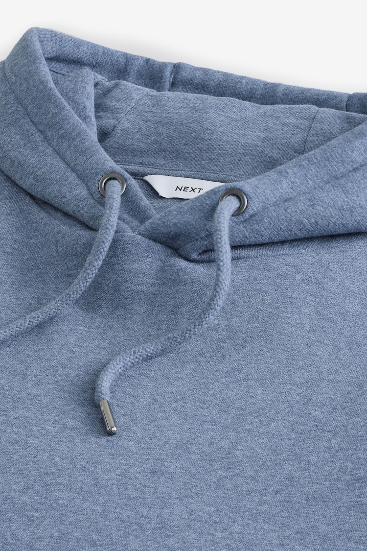 Denim Blue Regular Fit Premium Cotton Rich Jersey Fabric Hoodie - Image 8 of 8