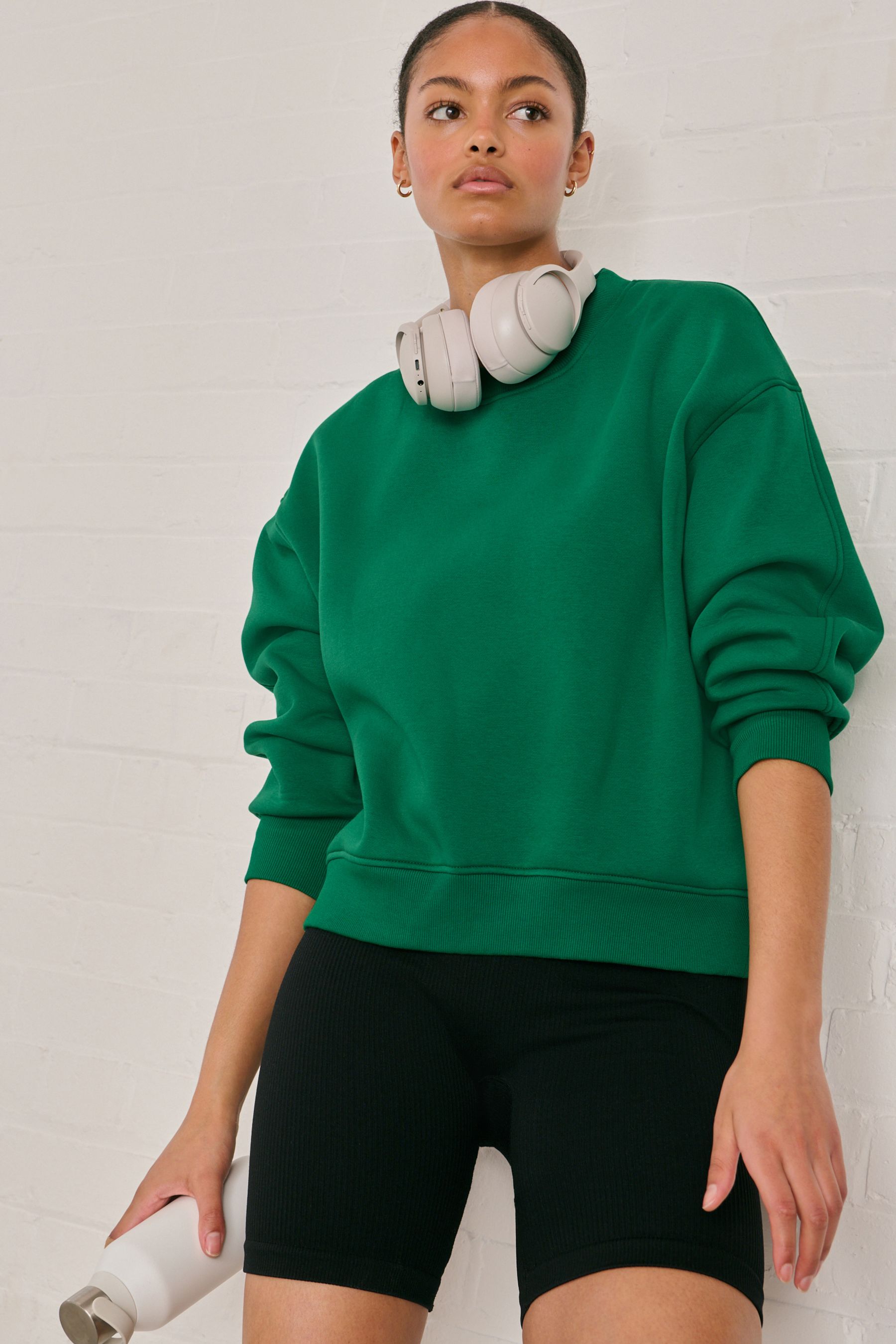 Buy Bright Green Heavyweight Soft Touch Crew Neck Sweatshirt from the Next UK online shop