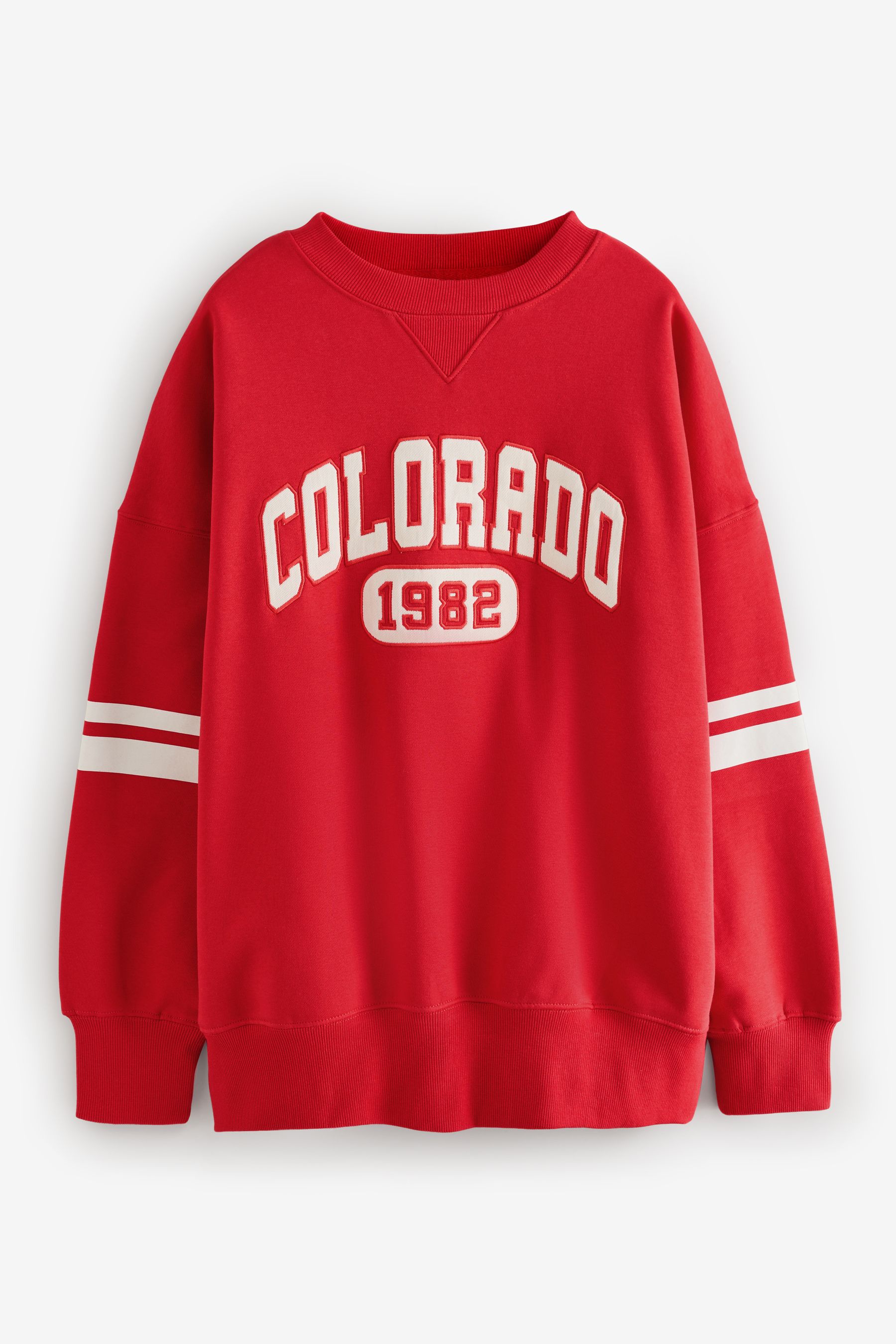 Buy Red Relaxed Fit Colorado American City Graphic Varsity Sweatshirt from the Next UK online shop