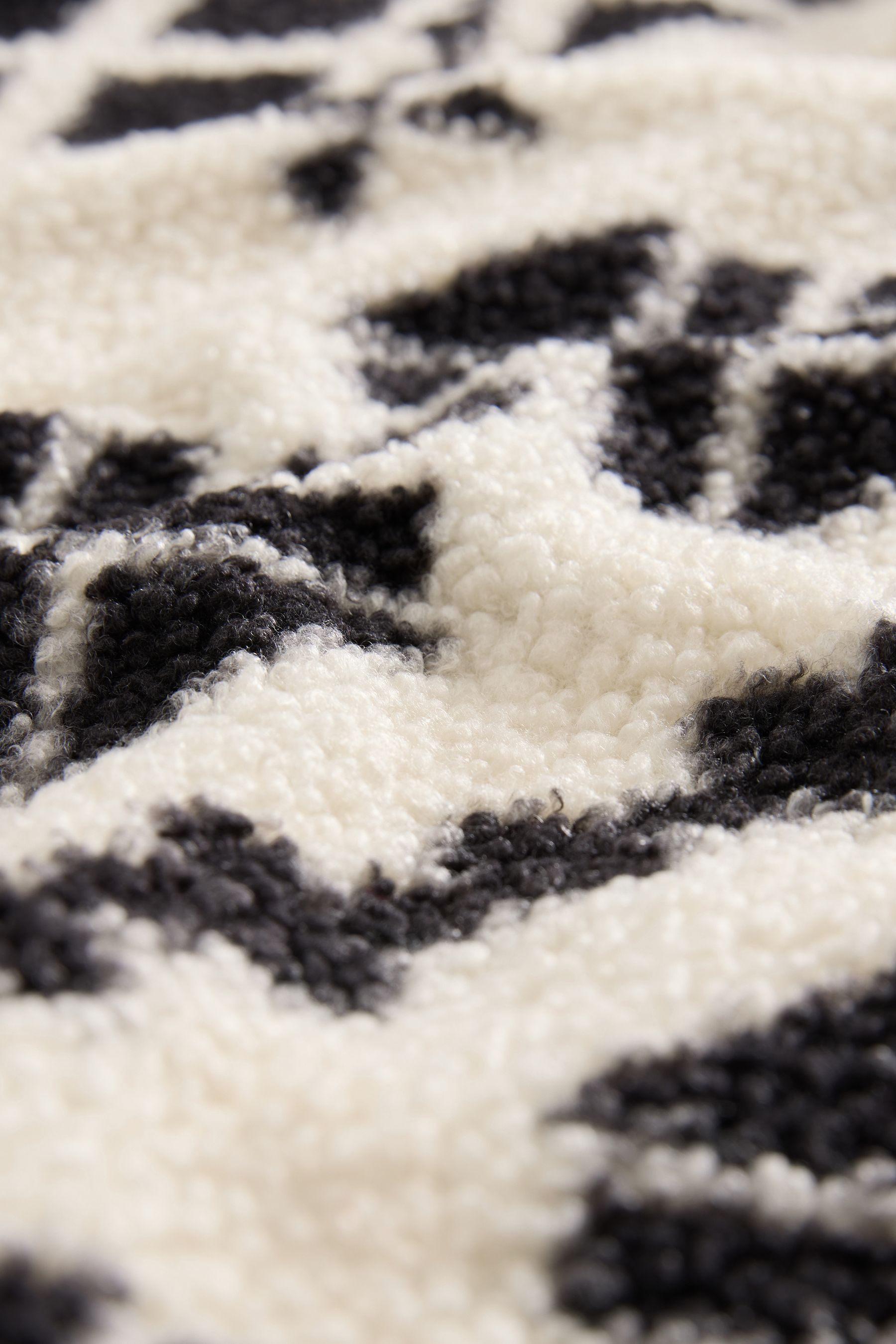 Buy Black White Aztec Print Teddy Borg Cosy Longline Quarter Zip Fleece from the Next UK online shop
