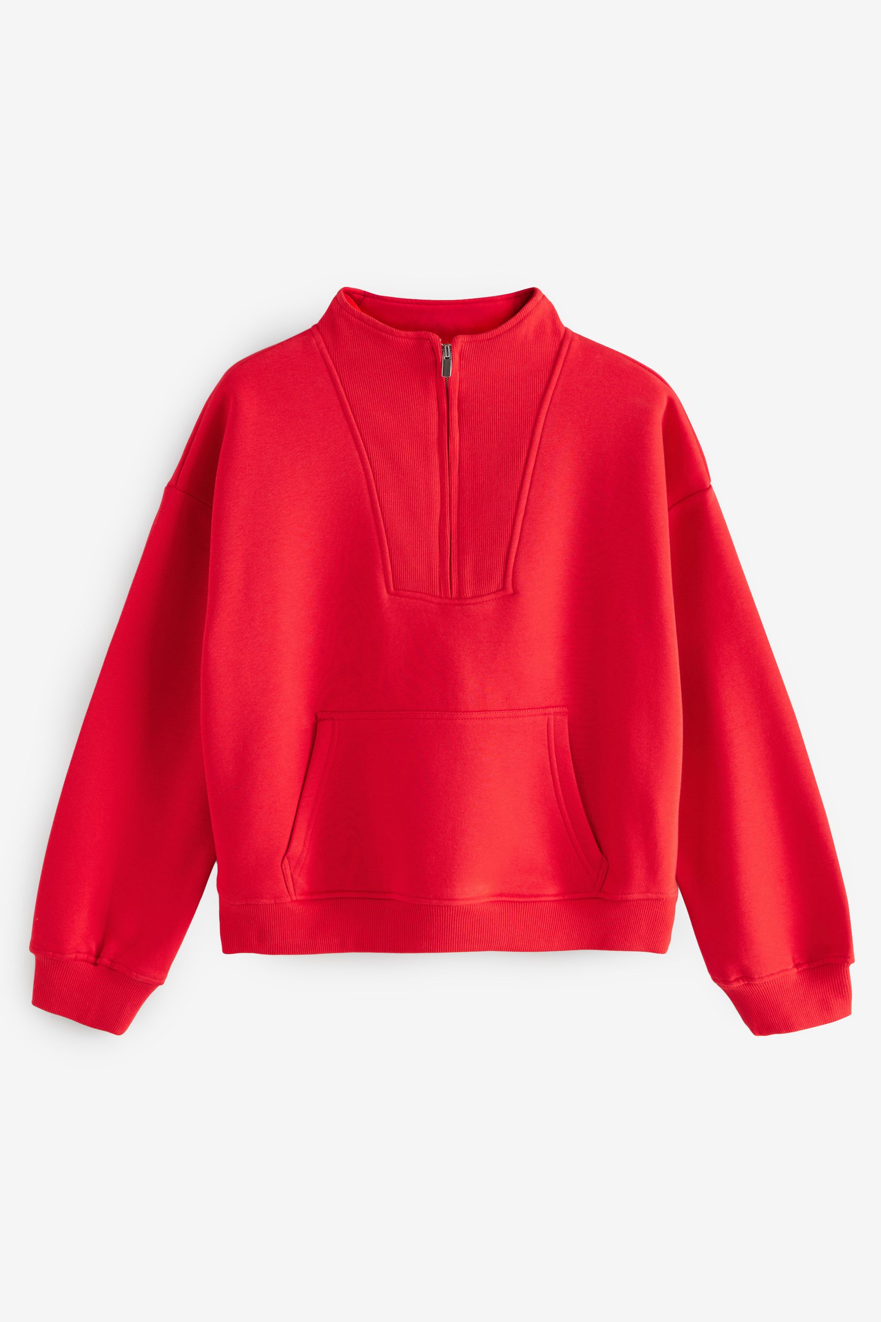 Buy Red Soft Heavyweight Funnel Zip Neck Sweatshirt from Next Pakistan