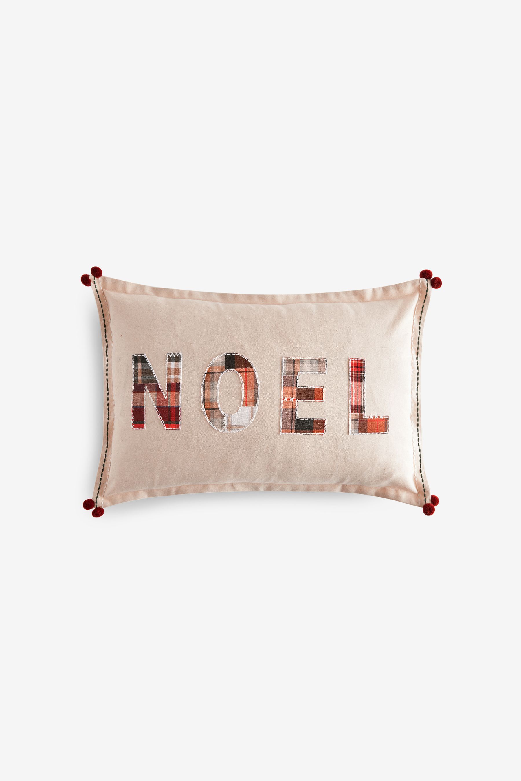 Buy Red 100 Cotton Noel Check Christmas Cushion from the Next UK online shop