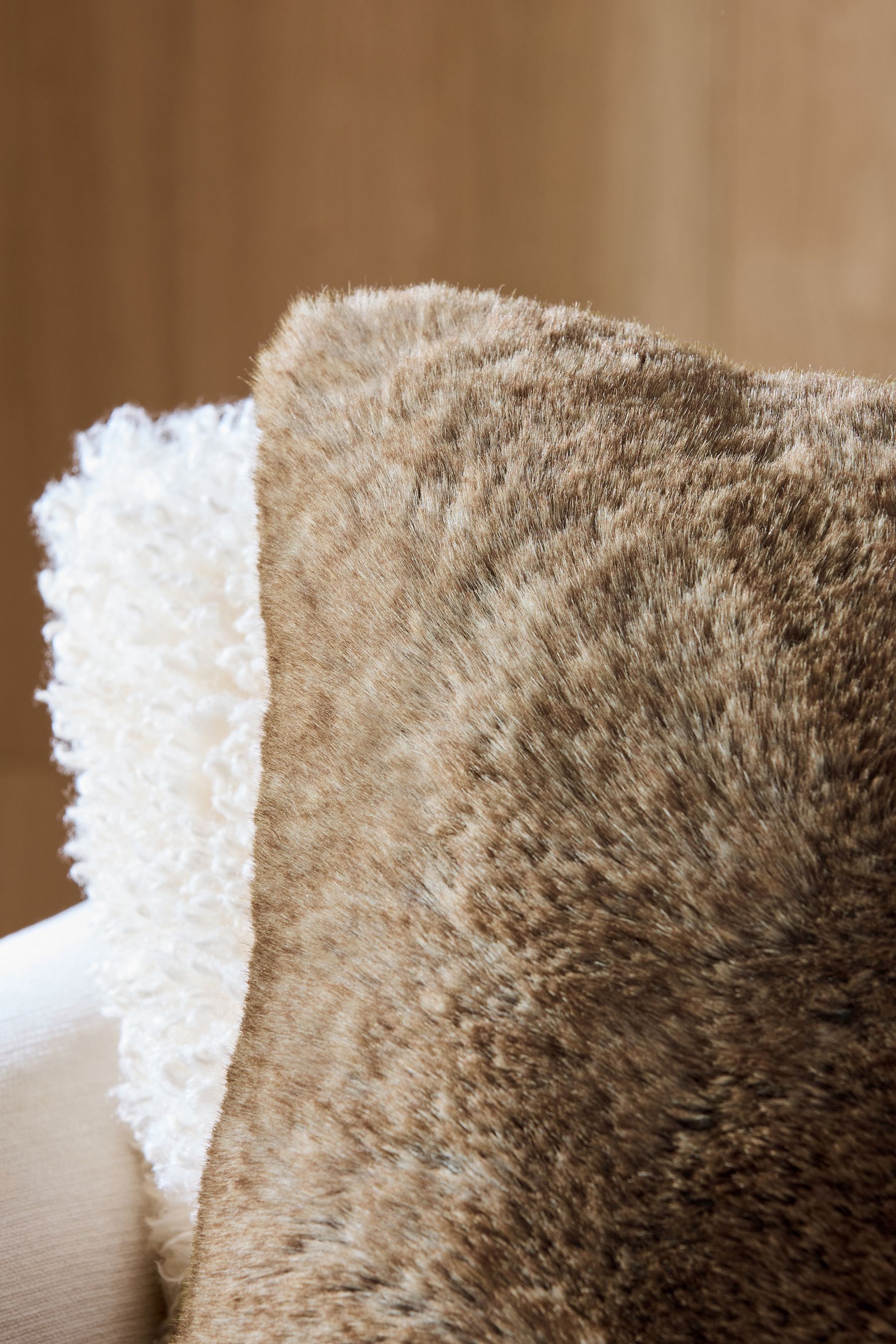 Big faux fur pillows top
