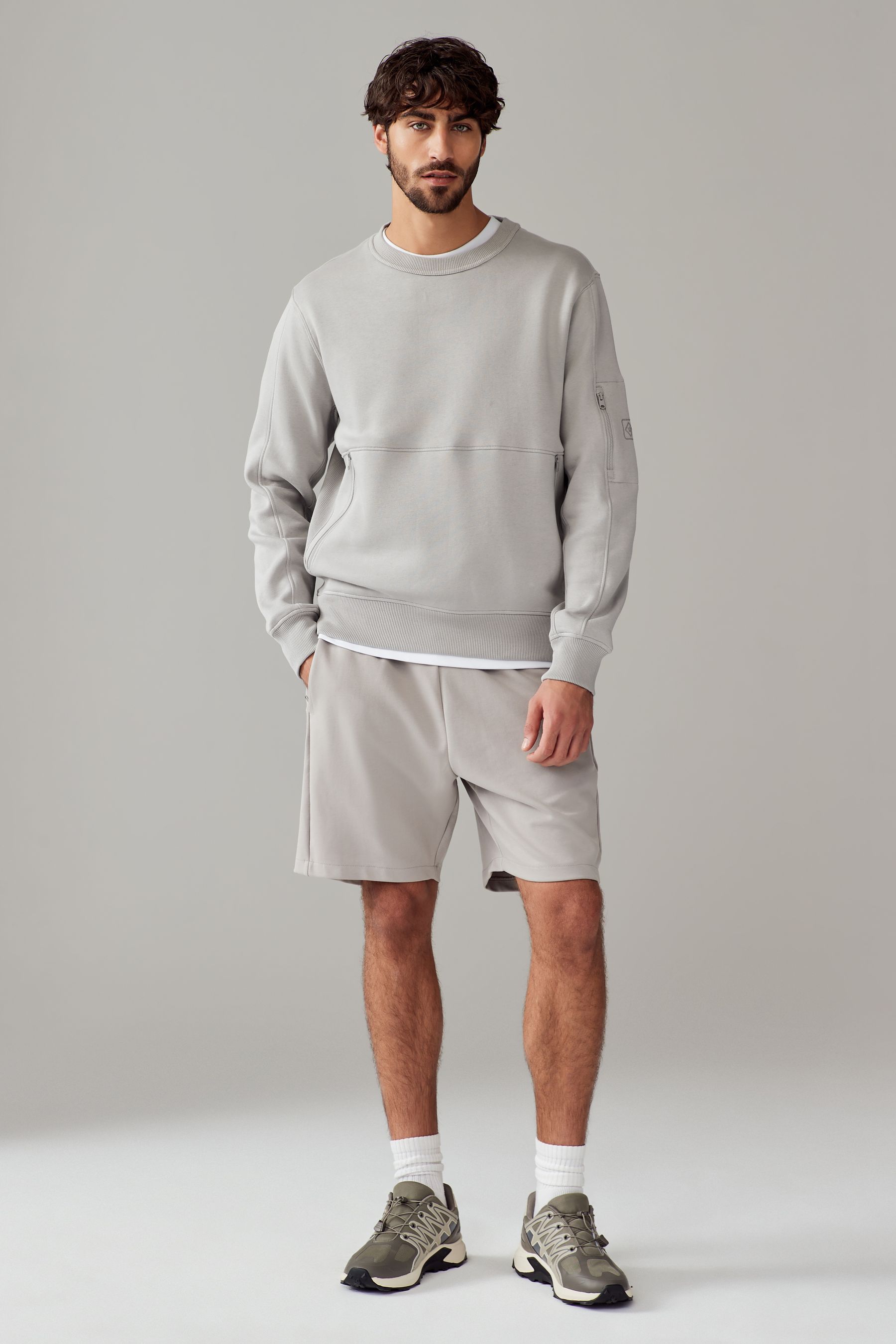 Buy Grey Crew Sweatshirt Utility Sweat Top from Next Ireland