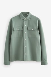 Dark Sage Green Regular Fit Popper Shacket - Image 5 of 10