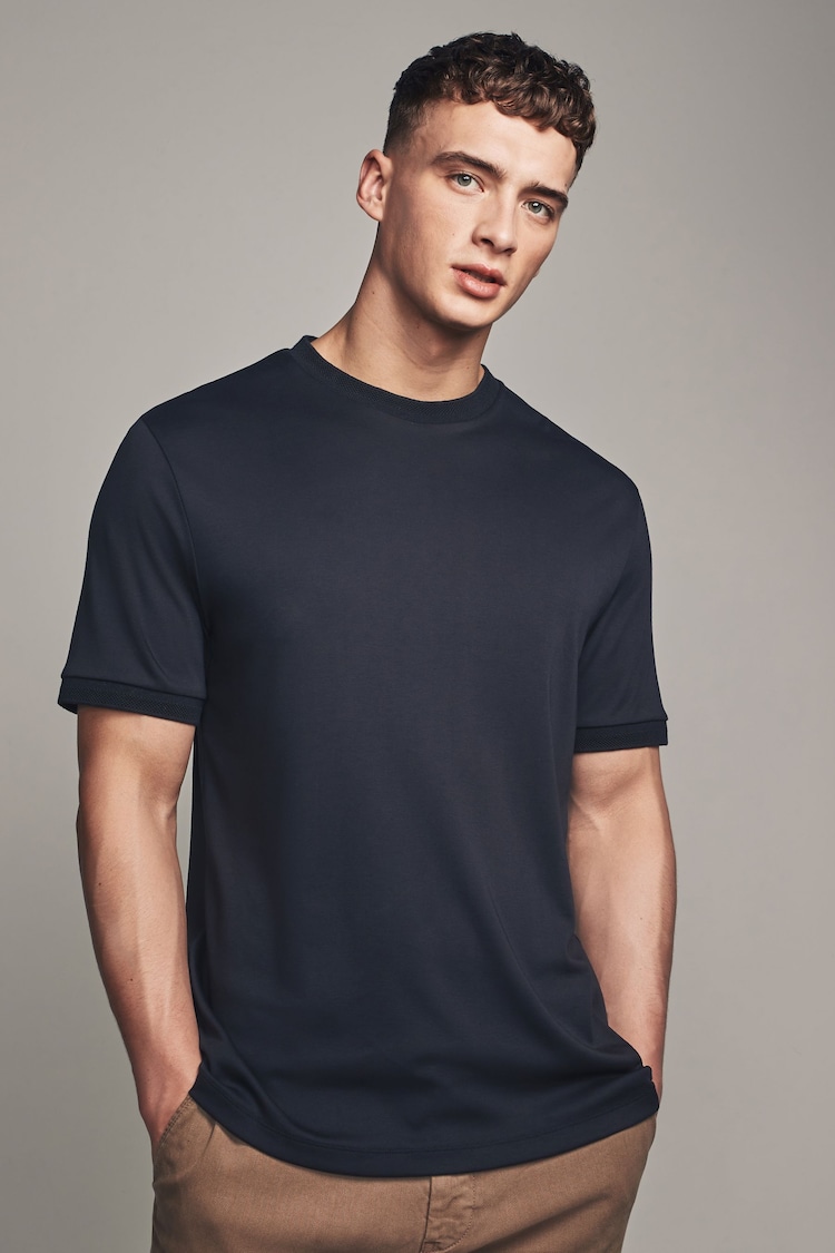 Black Signature Supima Cotton Modal T-Shirt - Image 1 of 4