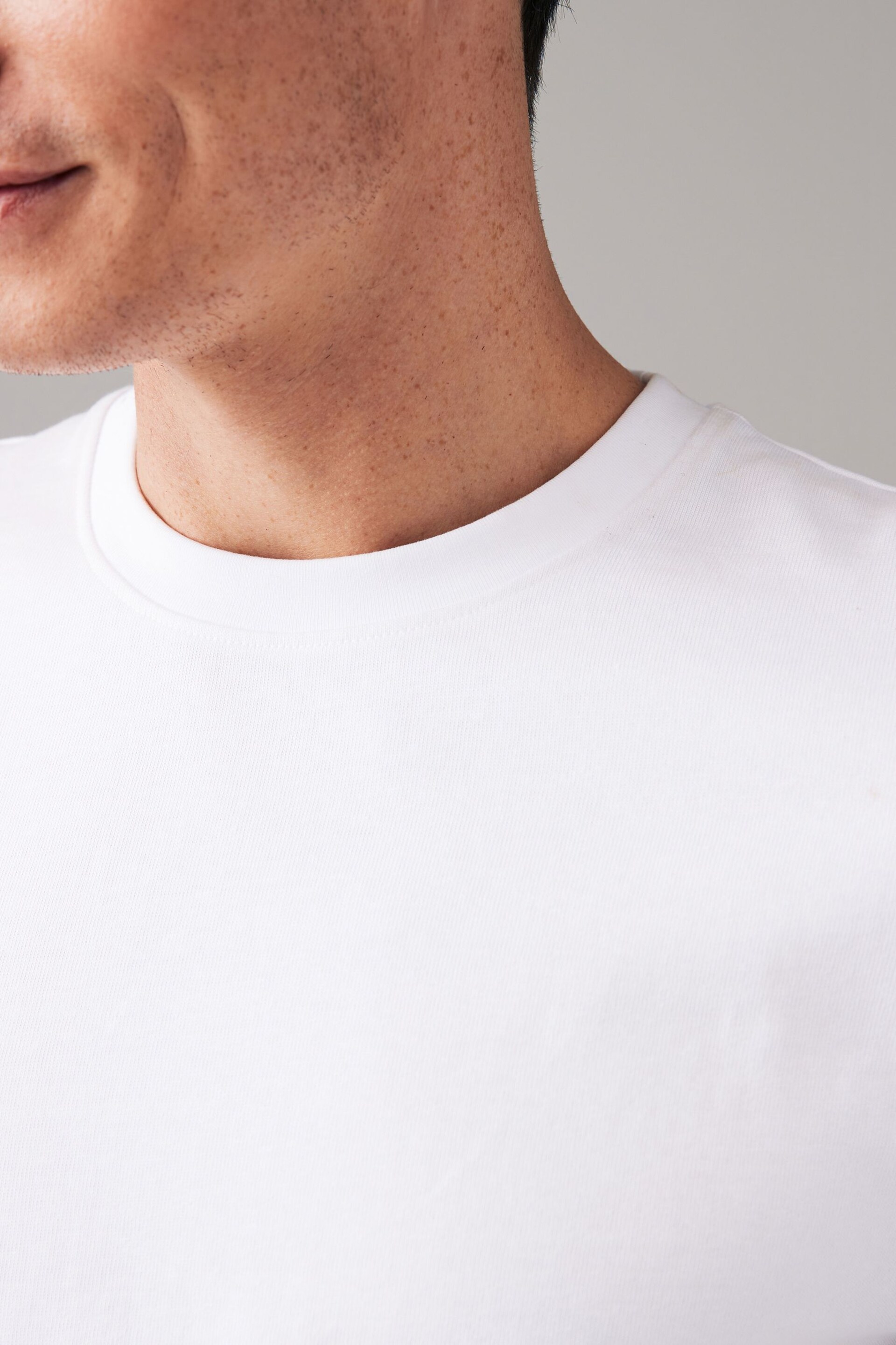 White Regular Fit Heavyweight T-Shirt - Image 5 of 5