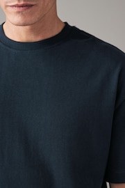 Navy Blue Regular Fit Heavyweight T-Shirt - Image 5 of 8