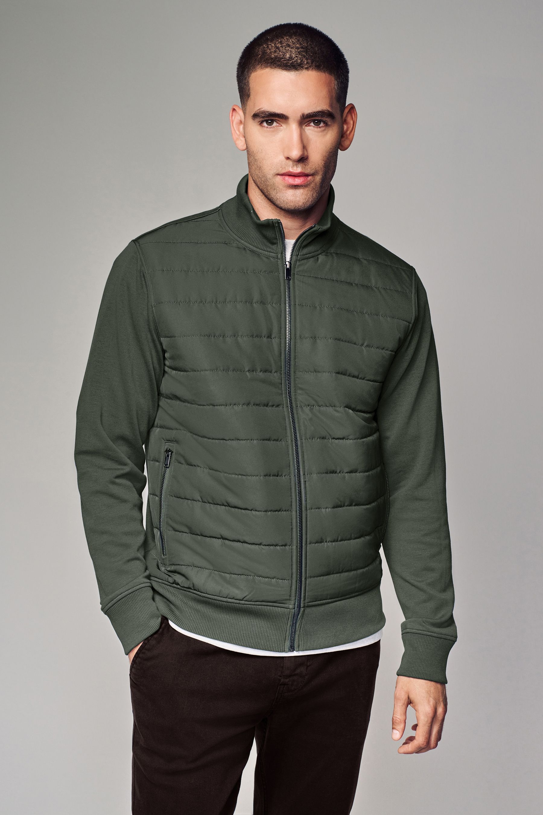 Buy Green Hybrid Funnel Neck Jacket from the Next UK online shop