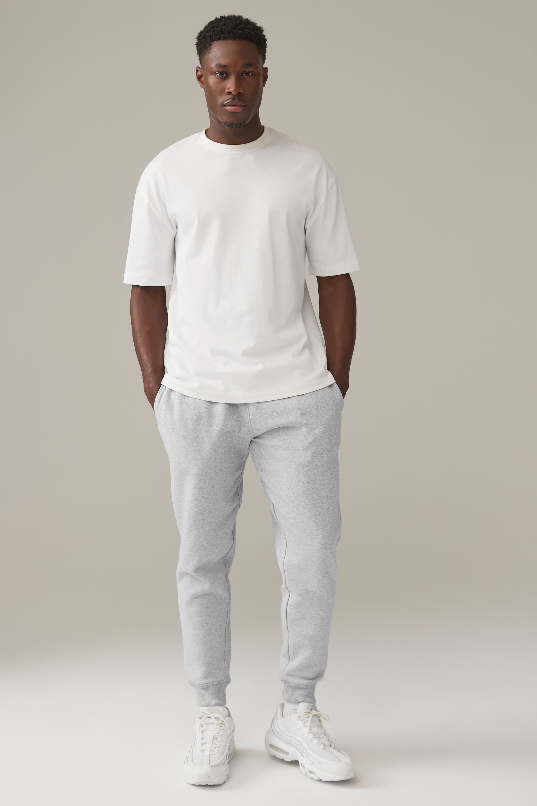Buy Grey Slim Fit Cotton Rich Jersey Joggers from Next Belgium