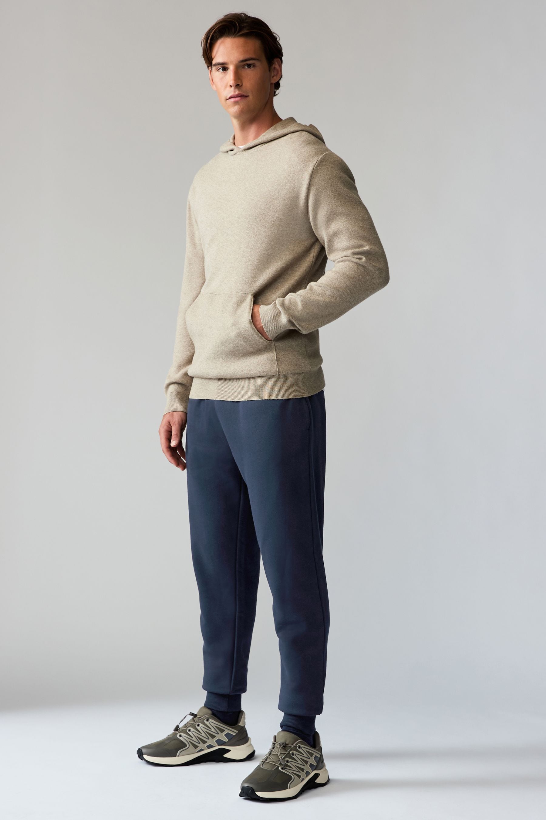 Buy Navy Blue Slim Fit Cotton Rich Jersey Joggers from the Next UK online shop