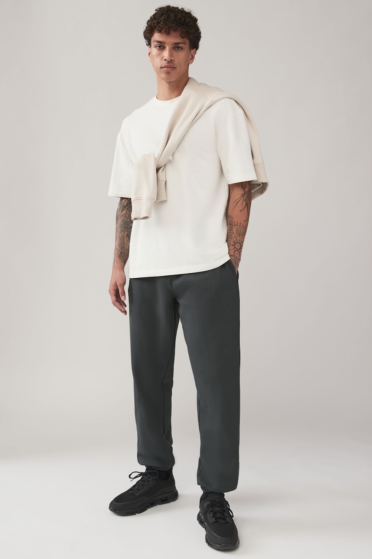 Slate Grey Relaxed Fit Cotton Rich Jersey Joggers - Image 2 of 8