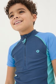 FatFace Blue Colour Block Rash Vest - Image 3 of 4