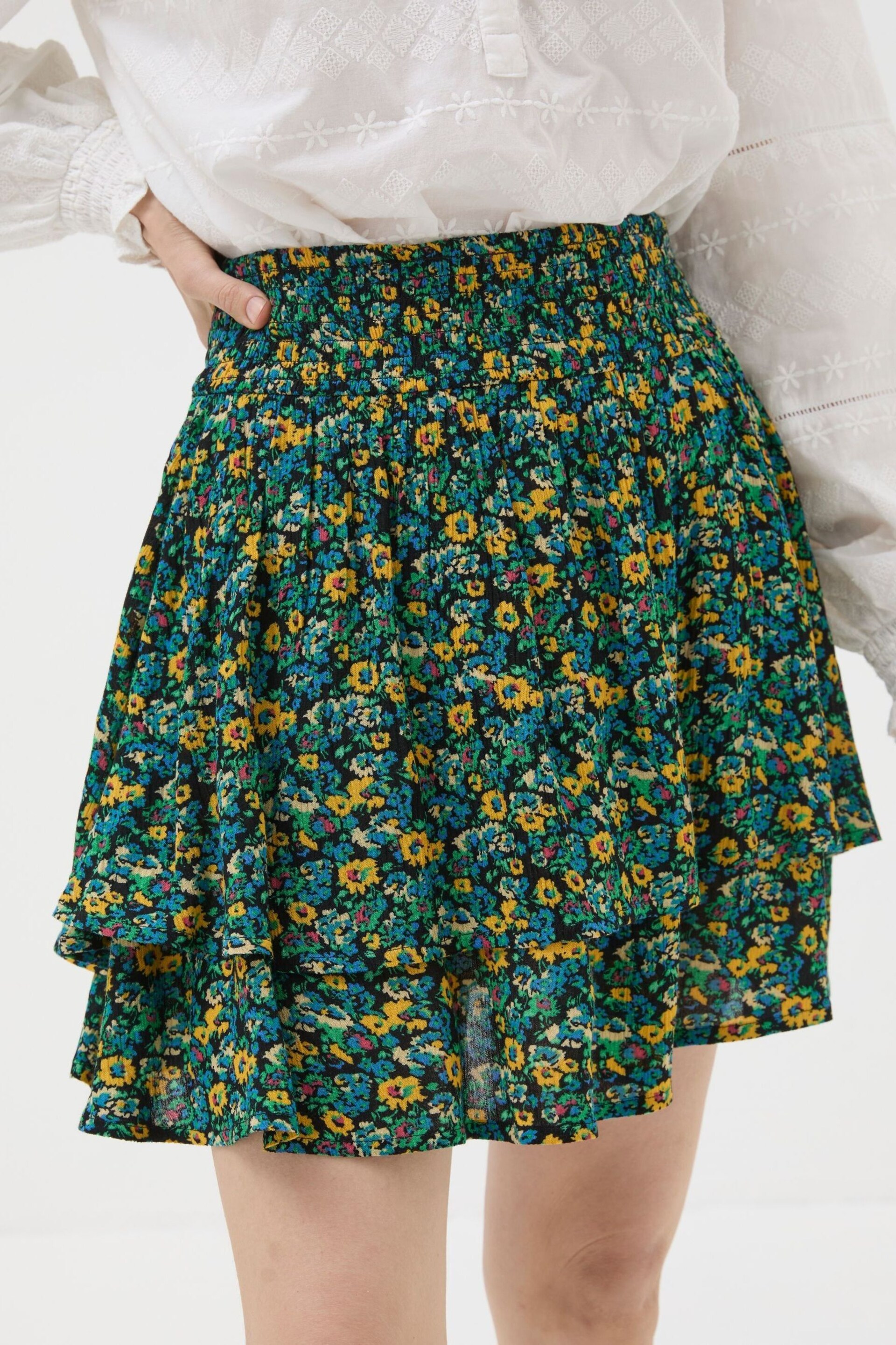 FatFace Green Spring Floral Skirt - Image 2 of 5