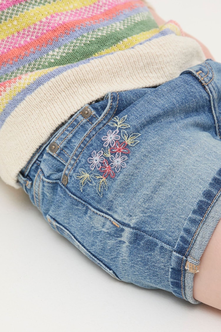 FatFace Blue Floral Denim Shorts - Image 3 of 3