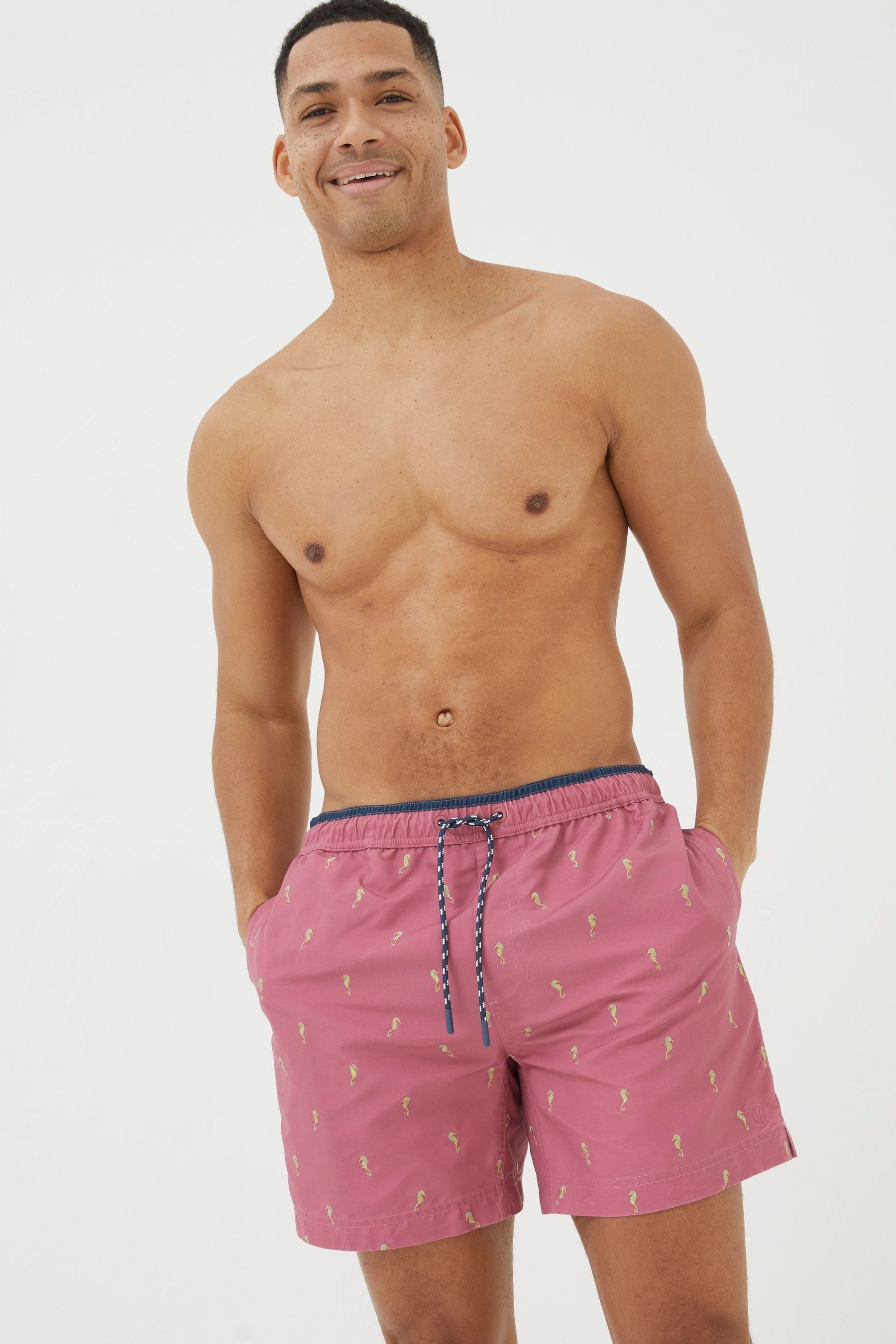 Buy FatFace Pink Trevose Colour Block Swim Shorts from Next Ireland