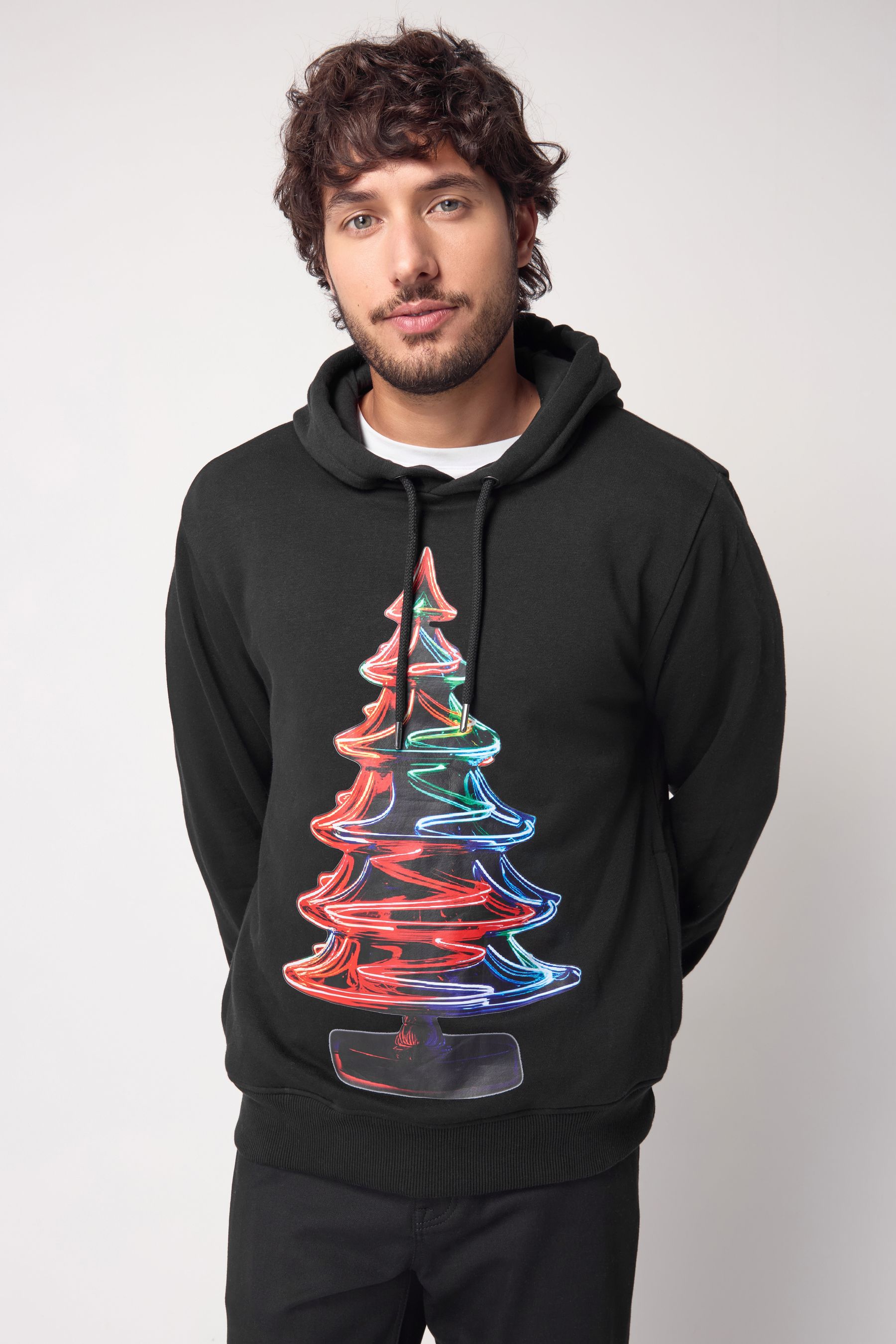 Buy Black Christmas Tree Christmas Crew 100 Cotton Sweatshirt from the Next UK online shop