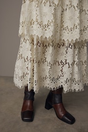 Cream Lace Tiered Maxi Skirt - Image 5 of 7