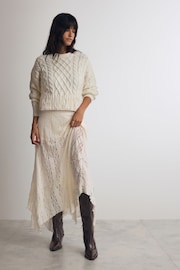 Cream Lace Maxi Skirt - Image 1 of 7