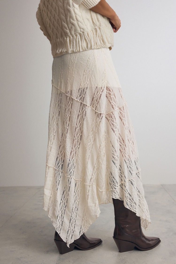 Cream Lace Maxi Skirt - Image 2 of 7